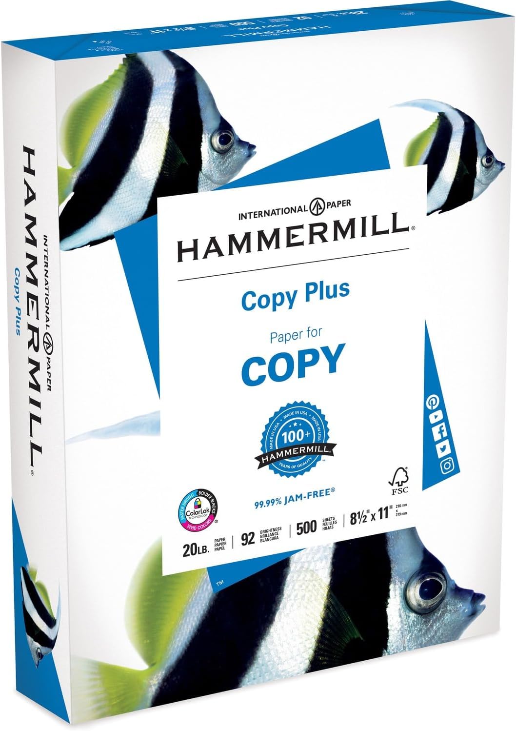 Stationery|Greeting Cards|Business Cards-Discounts Plus Free Delivery Instantly 12 Hammermill Printer Paper, 20 lb Copy Plus, 8.5 x 11-5 Ream (2,500 Sheets) - 92 Bright, Made in the USA